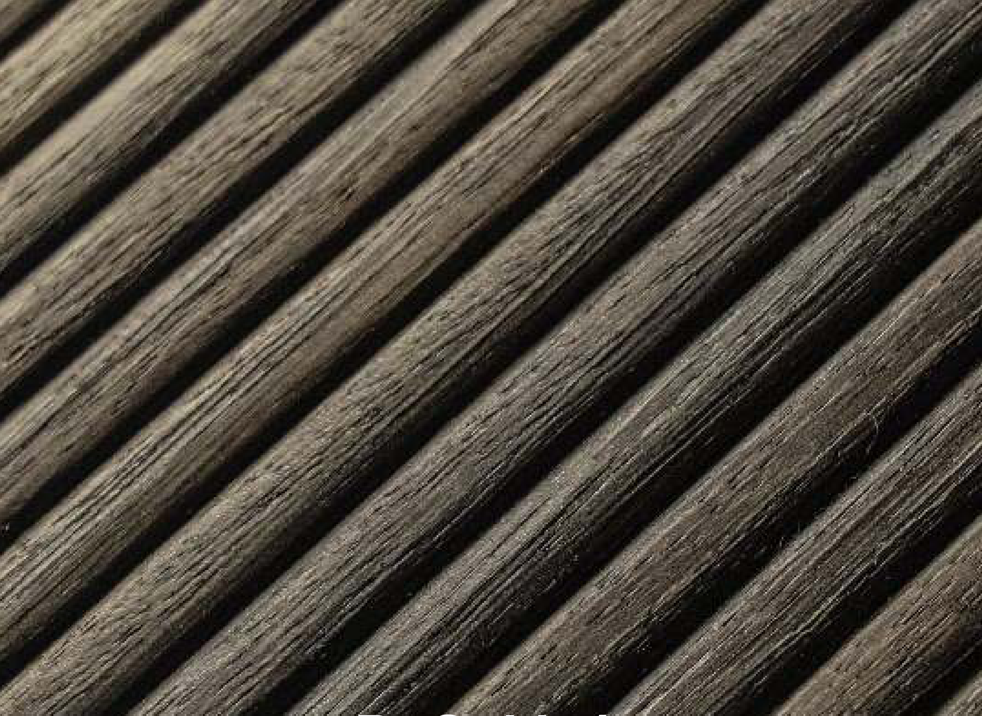 Roma hybrid veneer panel — brown real-wood veneer with a 3D fluted embossed texture.