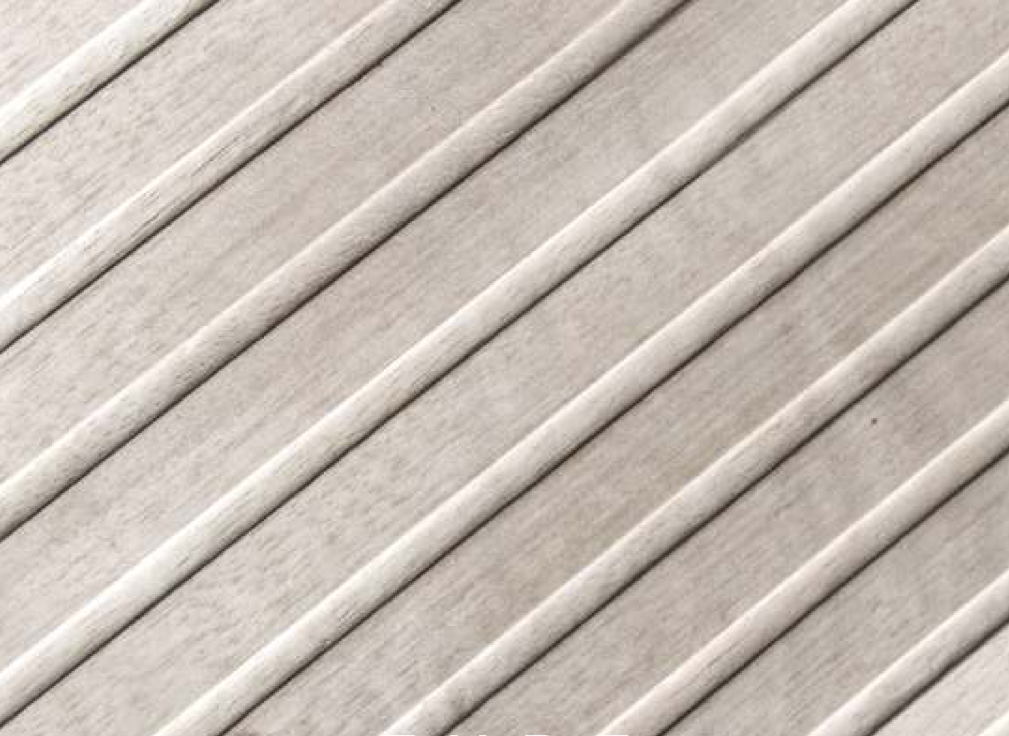 Tube hybrid veneer panel — natural real-wood veneer with a 3D fluted embossed texture.