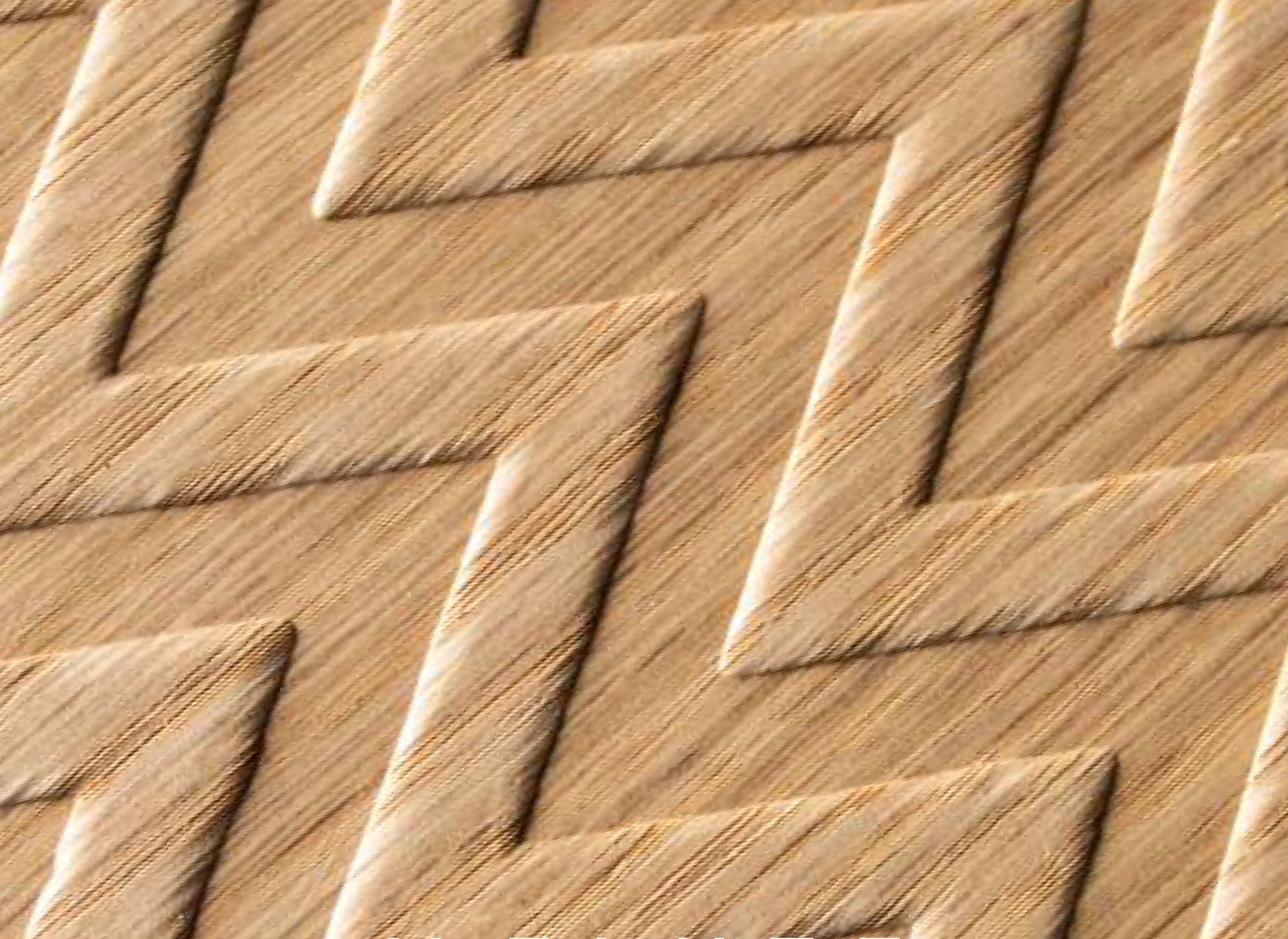 V-Flute hybrid veneer panel — natural real-wood veneer with a 3D fluted embossed texture.