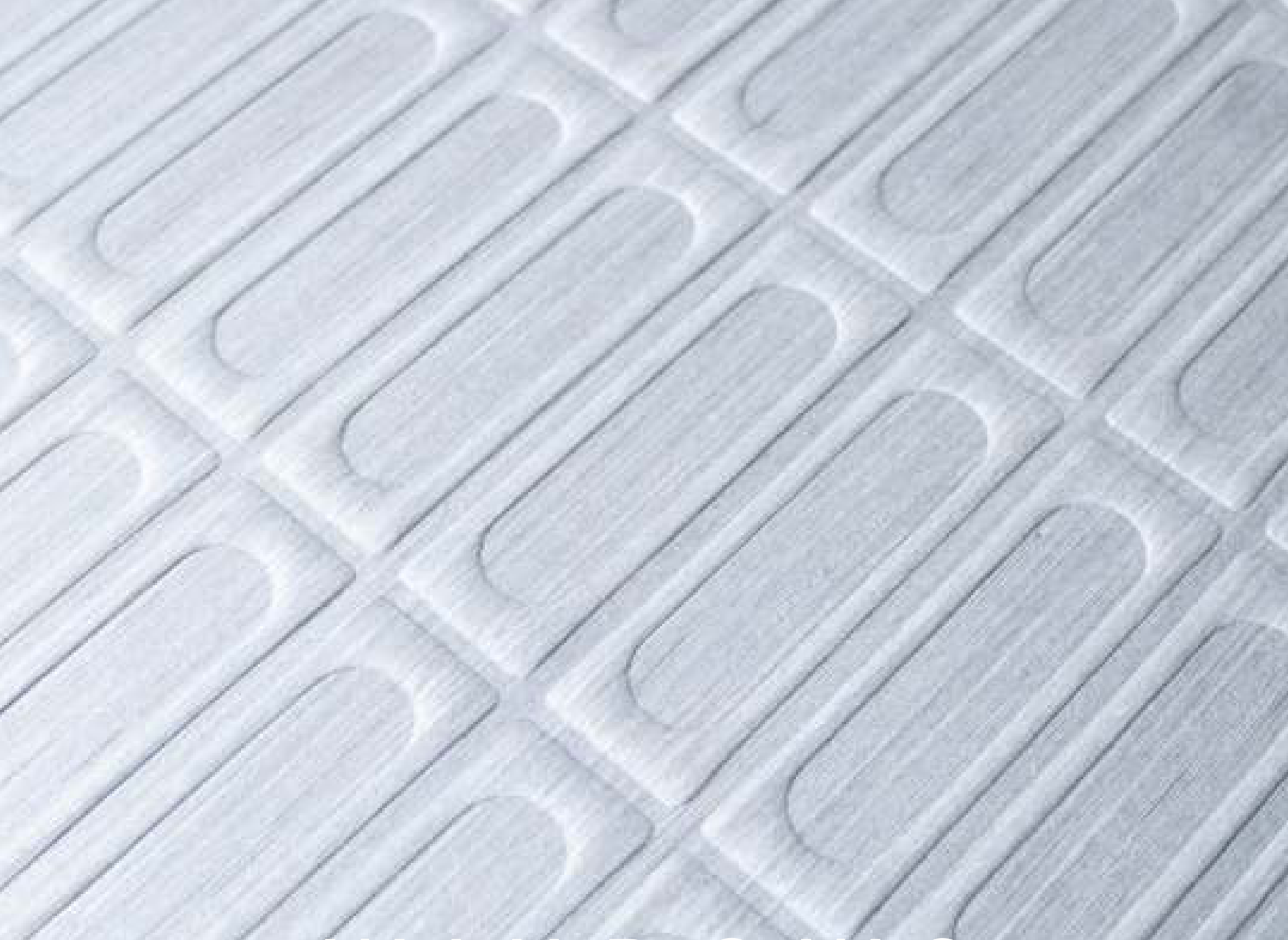 Windows hybrid veneer panel — grey real-wood veneer with a 3D geometric design embossed texture.