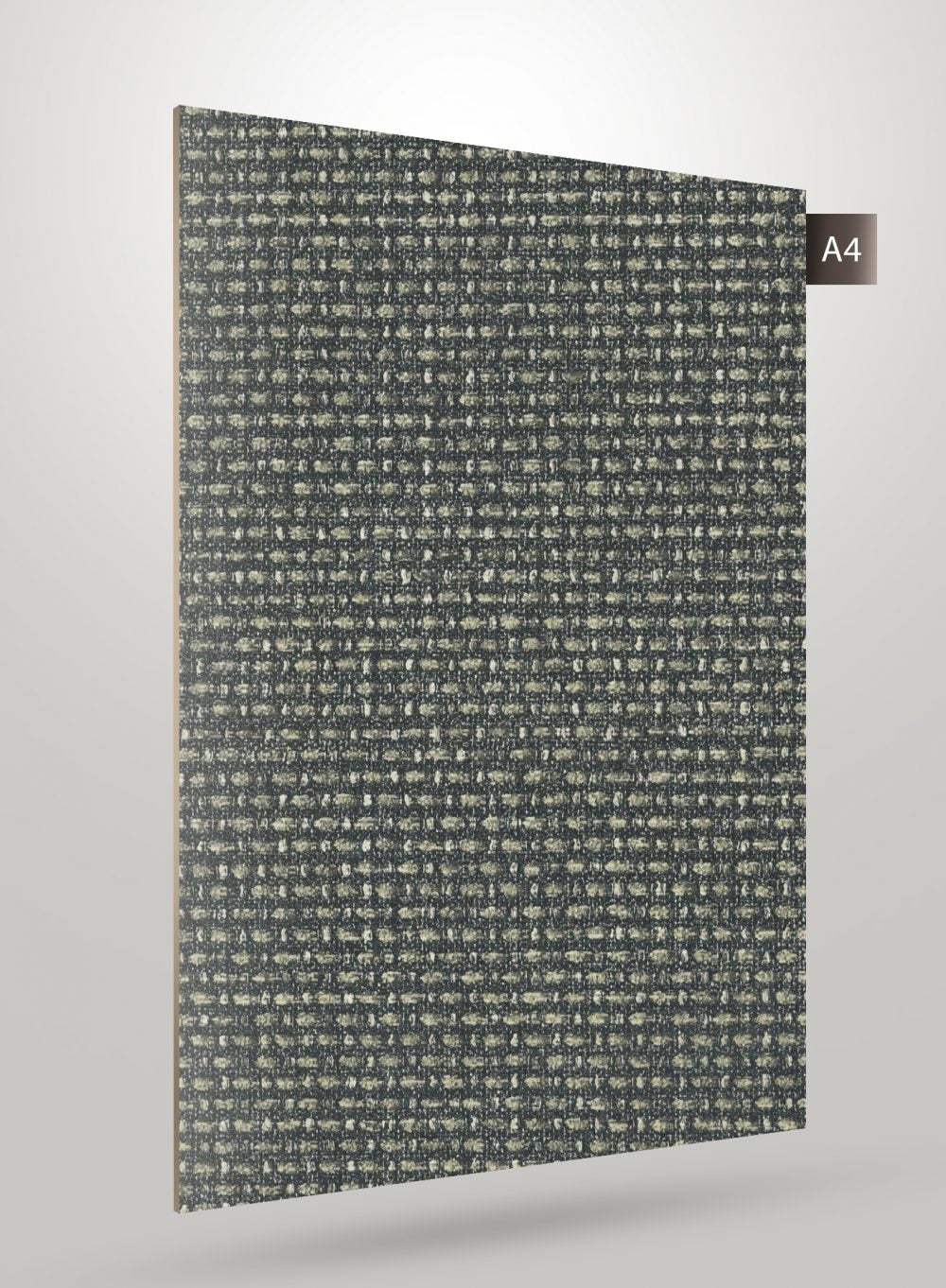 Multi-coloured patterned laminate with matte finish and textured design, showing detailed weave pattern and subtle sheen