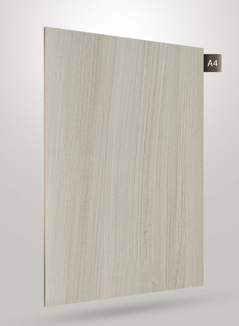 Multi-coloured wood grain decorative laminate with matte finish and textured surface, showing vertical wood pattern and
