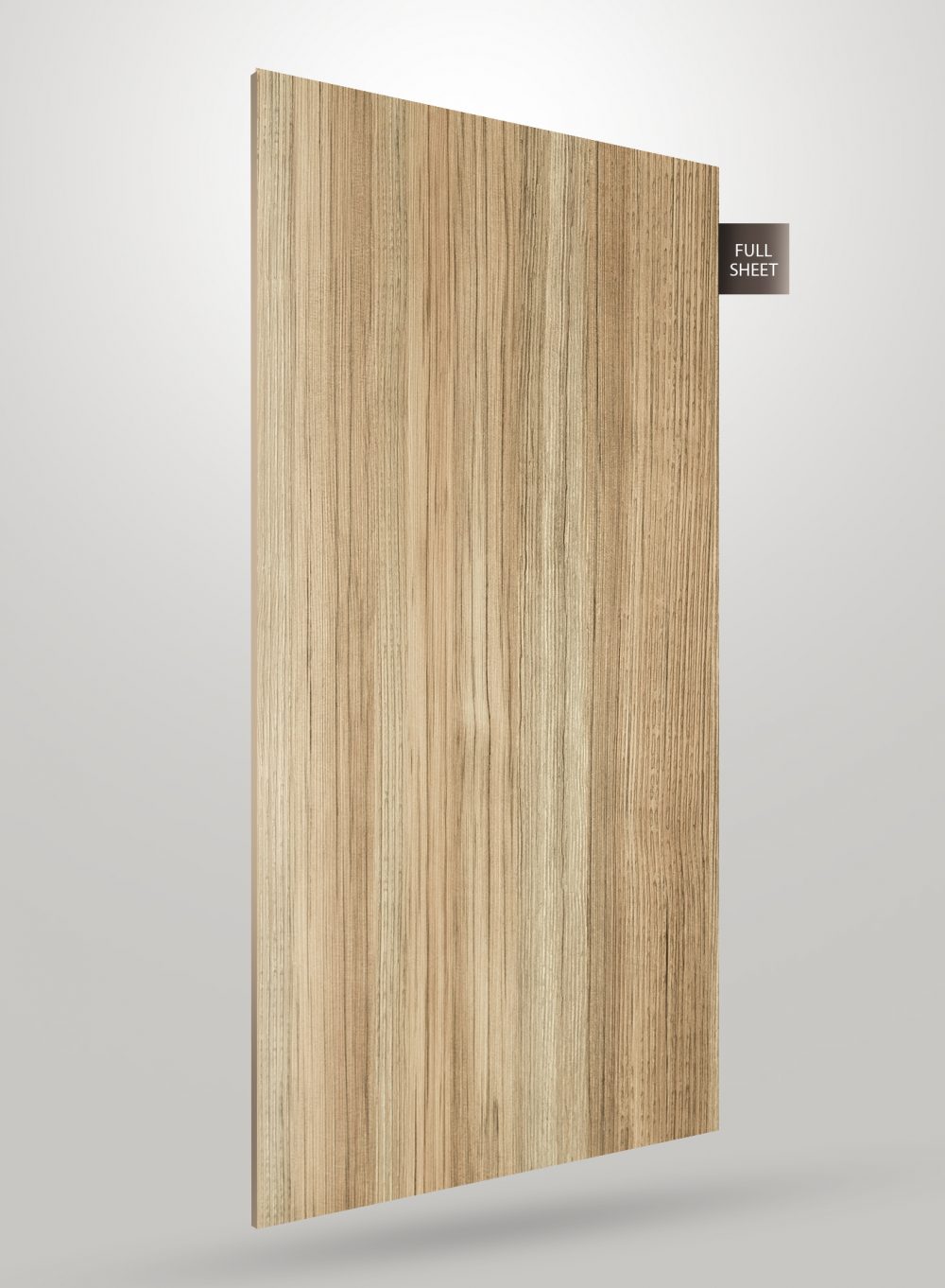 Light wood grain decorative laminate sheet with matte finish and vertical wood pattern visible on full sheet surface.
