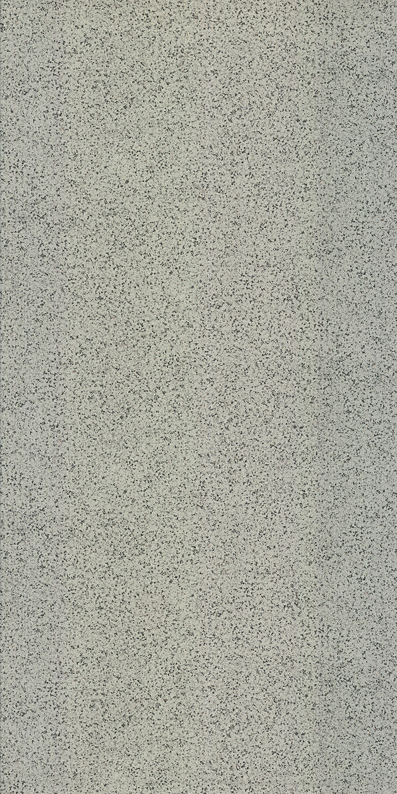 Grey marble laminate with textured finish and speckled pattern, showing small black dots on a light grey background.