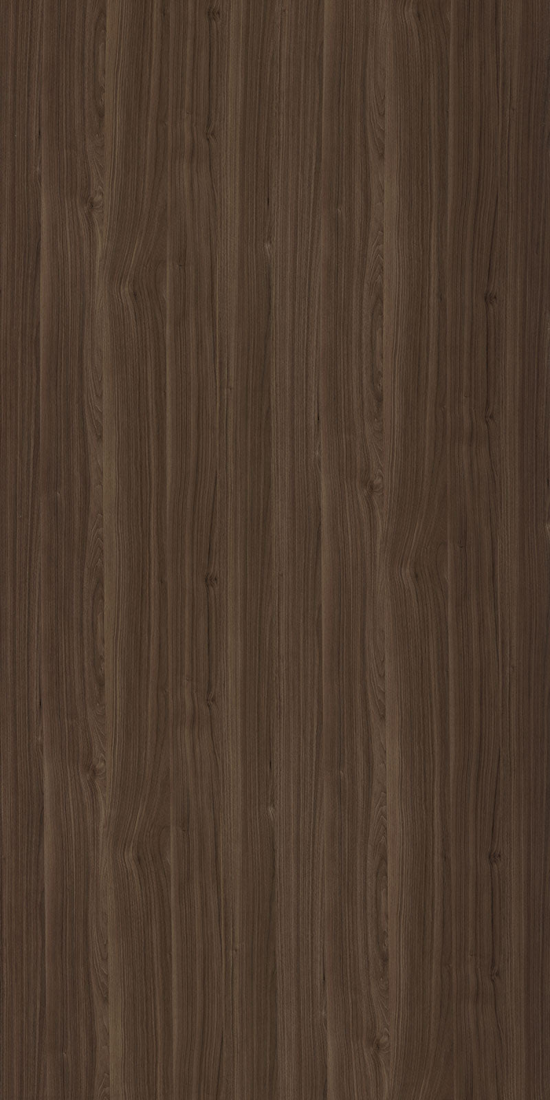 Brown wood grain laminate with textured finish and vertical wood pattern.