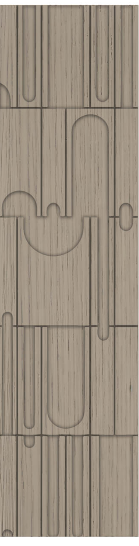Meridian Legno D'Arte LA 811/935 Warm Walnut sculpted wall panel