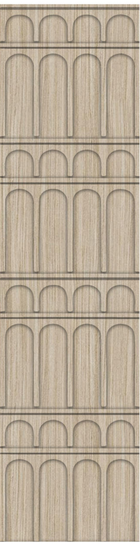 Meridian Legno D'Arte LA 812/940 Pale Oak sculpted wall panel