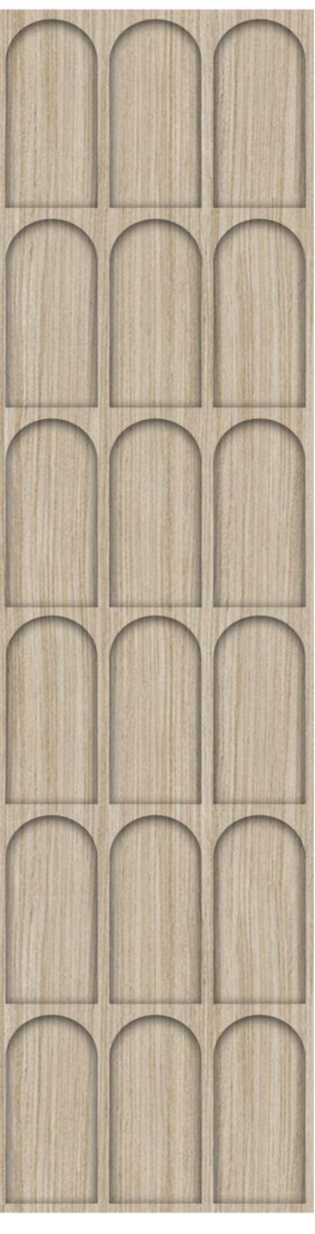 Meridian Legno D'Arte LA 936/940 Pale Oak sculpted wall panel