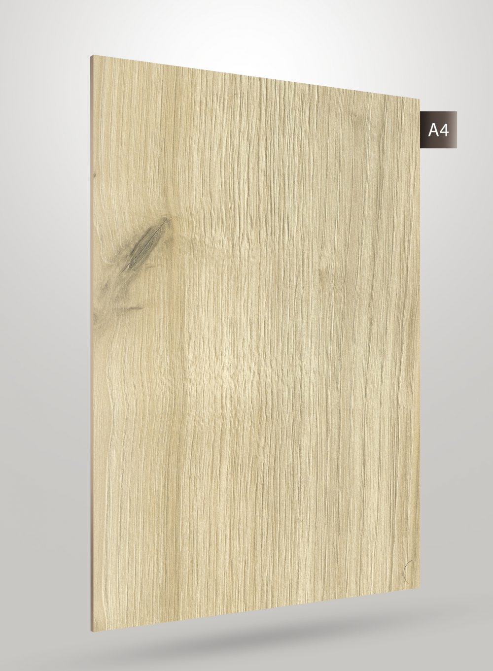 Grey wood grain decorative laminate with matte finish and visible texture, showcasing a wood pattern with subtle grain