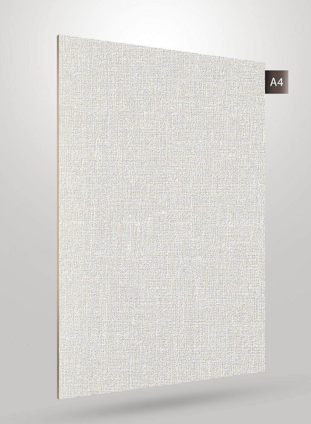 Matte fabric laminate with textured weave pattern and beige color, showcasing detailed surface texture and subtle sheen.