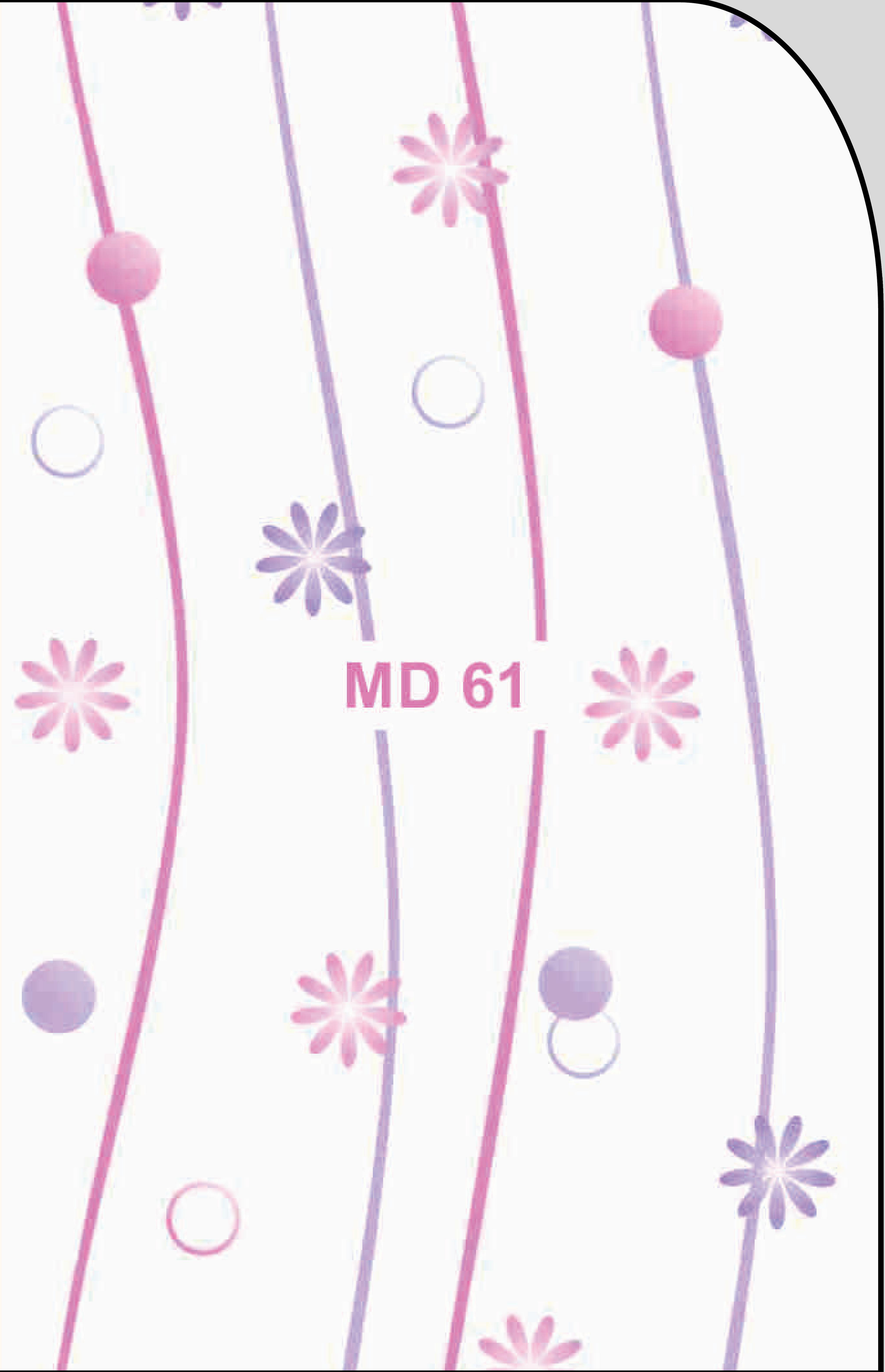 White laminate with pink and purple floral pattern and subtle texture.