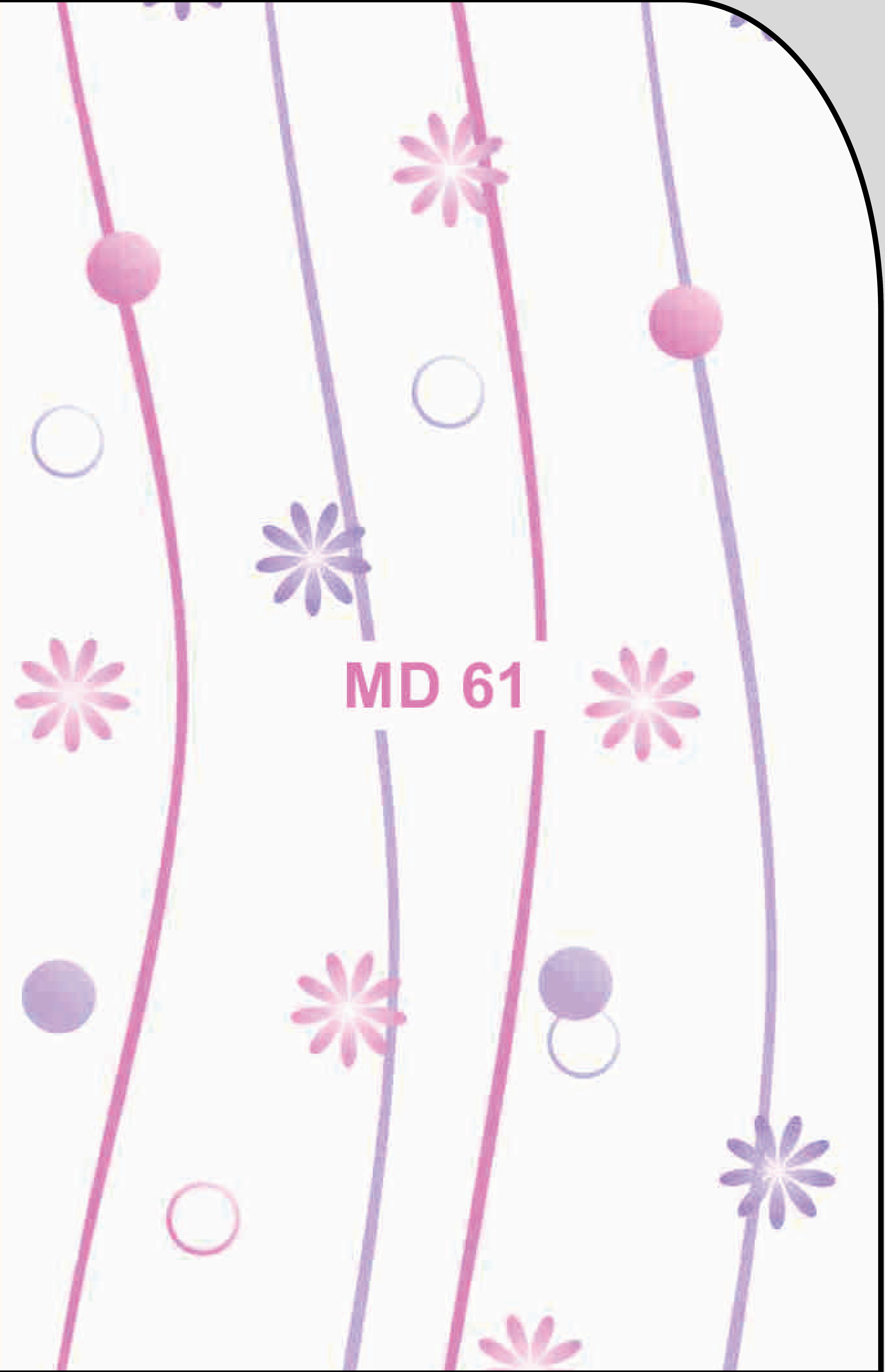 White laminate with pink and purple floral pattern and subtle texture.