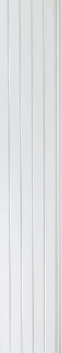 White fluted louver panel with textured finish and vertical grooves.