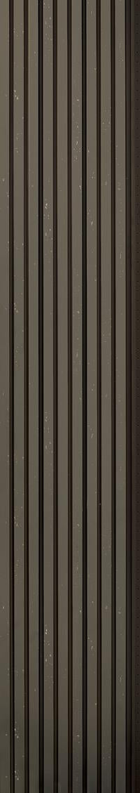 Brown fluted wall panel with textured finish and vertical grooves, showing subtle sheen and speckled pattern.