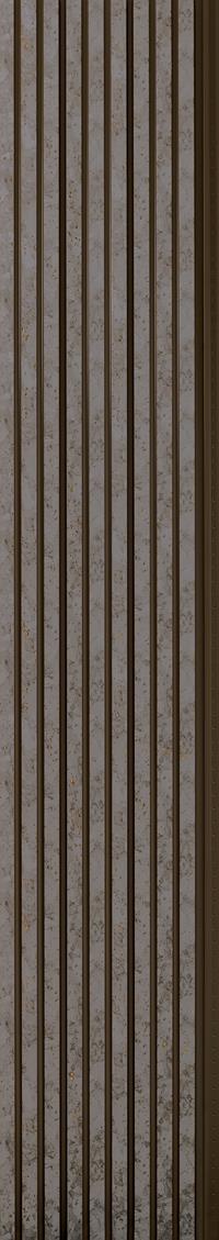 Brown wood louver panel with textured finish and wood grain pattern on vertical slats