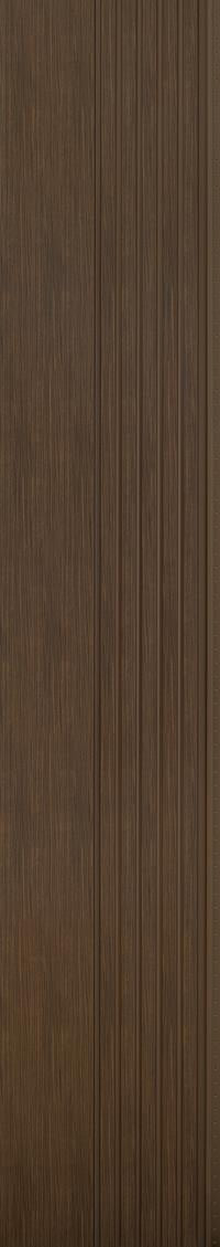 Brown wood louver panel with textured wood grain finish and vertical slats