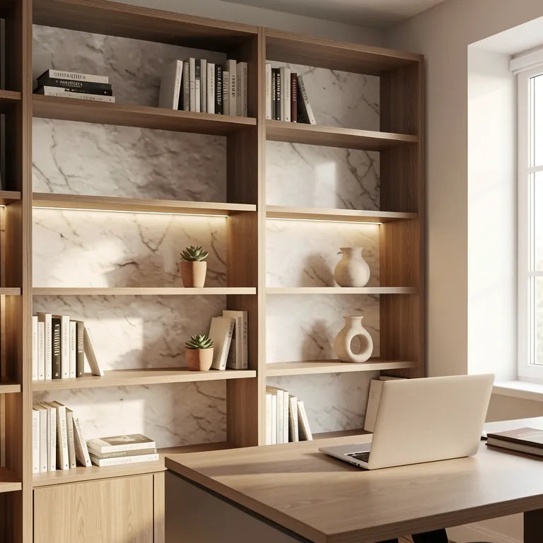 White textured laminate with a rough, marble-like surface and subtle sheen.
