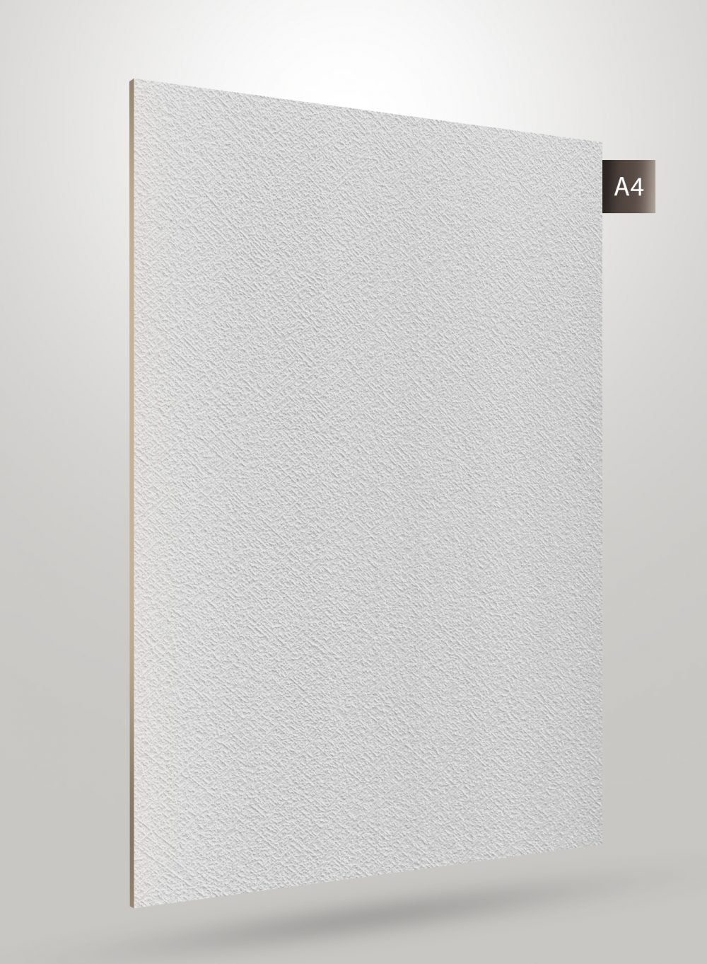 White leather laminate with matte finish and textured surface, showing diagonal pattern and subtle grain.