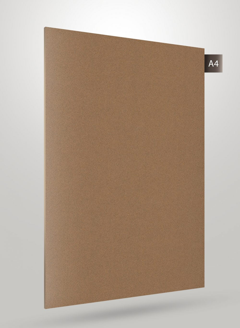 Brown matte laminate sheet with subtle texture and smooth finish, displaying a uniform color tone and slight edge detail.
