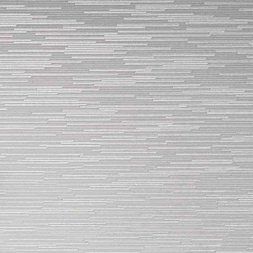 Grey textured laminate wall panel with horizontal striped pattern and subtle sheen finish.