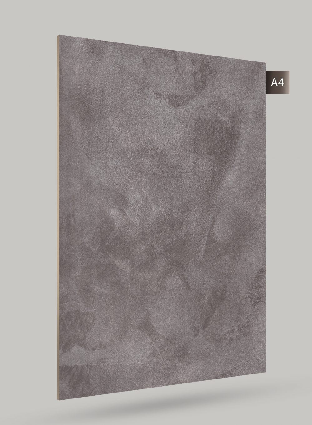 Grey matte decorative laminate with marble pattern and subtle texture, resembling stone appearance.