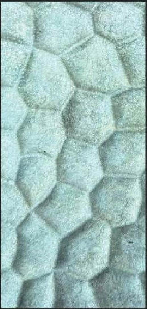 Meridian Verdigris Hex LM-6534 decorative wall panel, silver hexagon finish