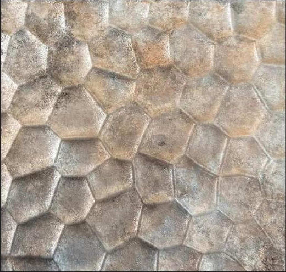 Meridian Quartz Hex LM-6801 decorative wall panel, beige hexagon finish