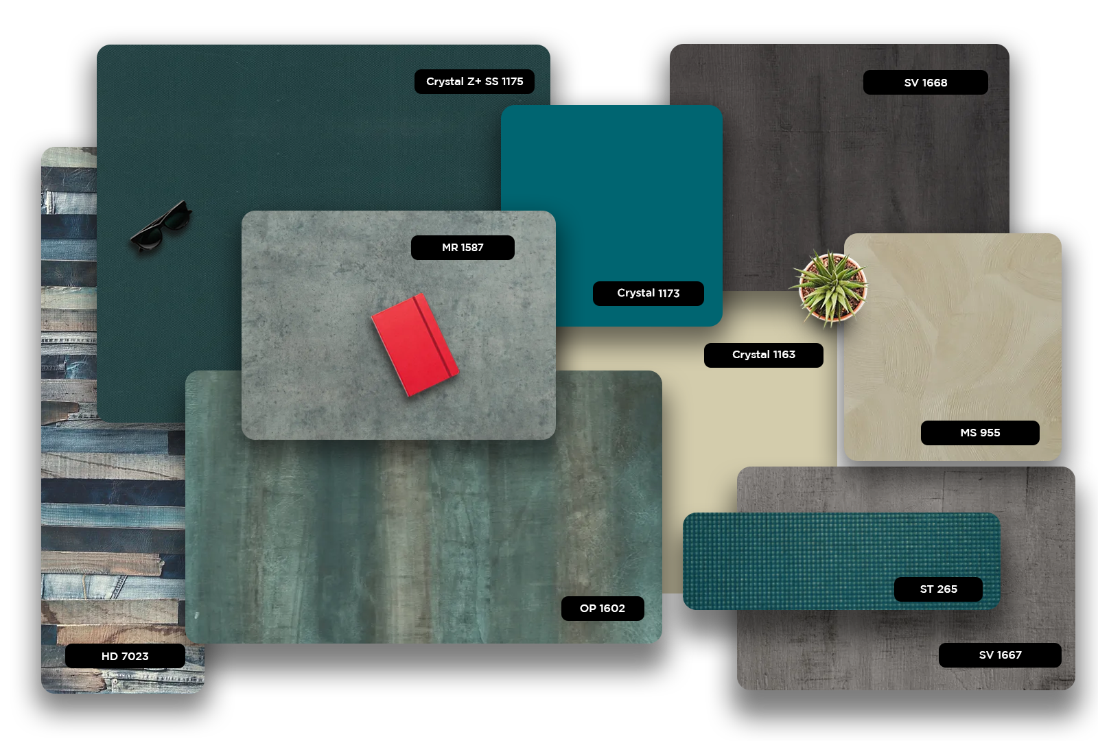 Multicolour wood grain laminate with matte finish and textured surface, showcasing various patterns and designs for