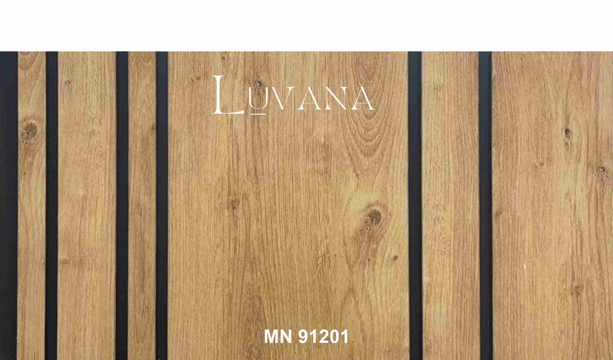 Honey oak wood-grain louver with black grooves MN-91201