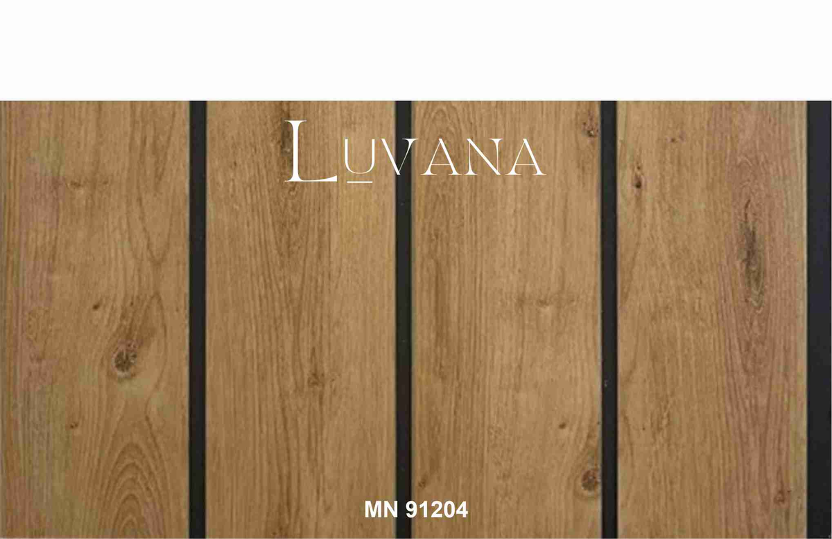 Luvana wide oak wood-grain louver panel with black grooves, MN-91204