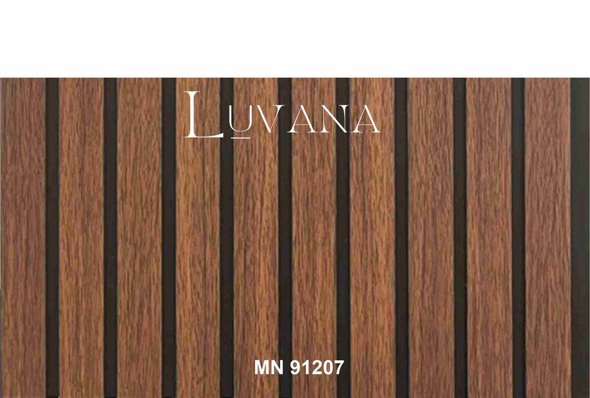 Luvana walnut wood-grain even-slat louver panel, MN-91207