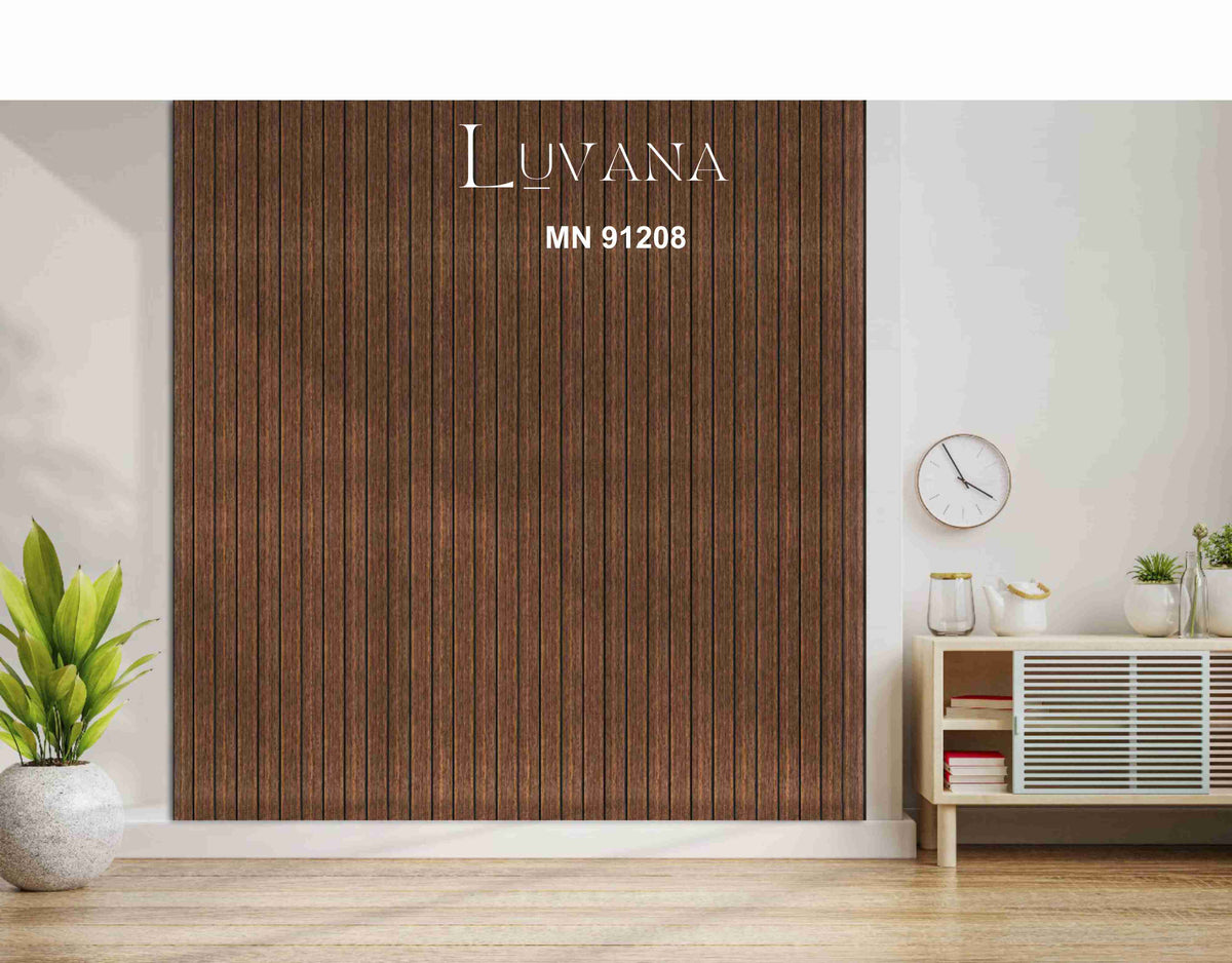Luvana dark walnut wide-plank louver panel, MN-91208
