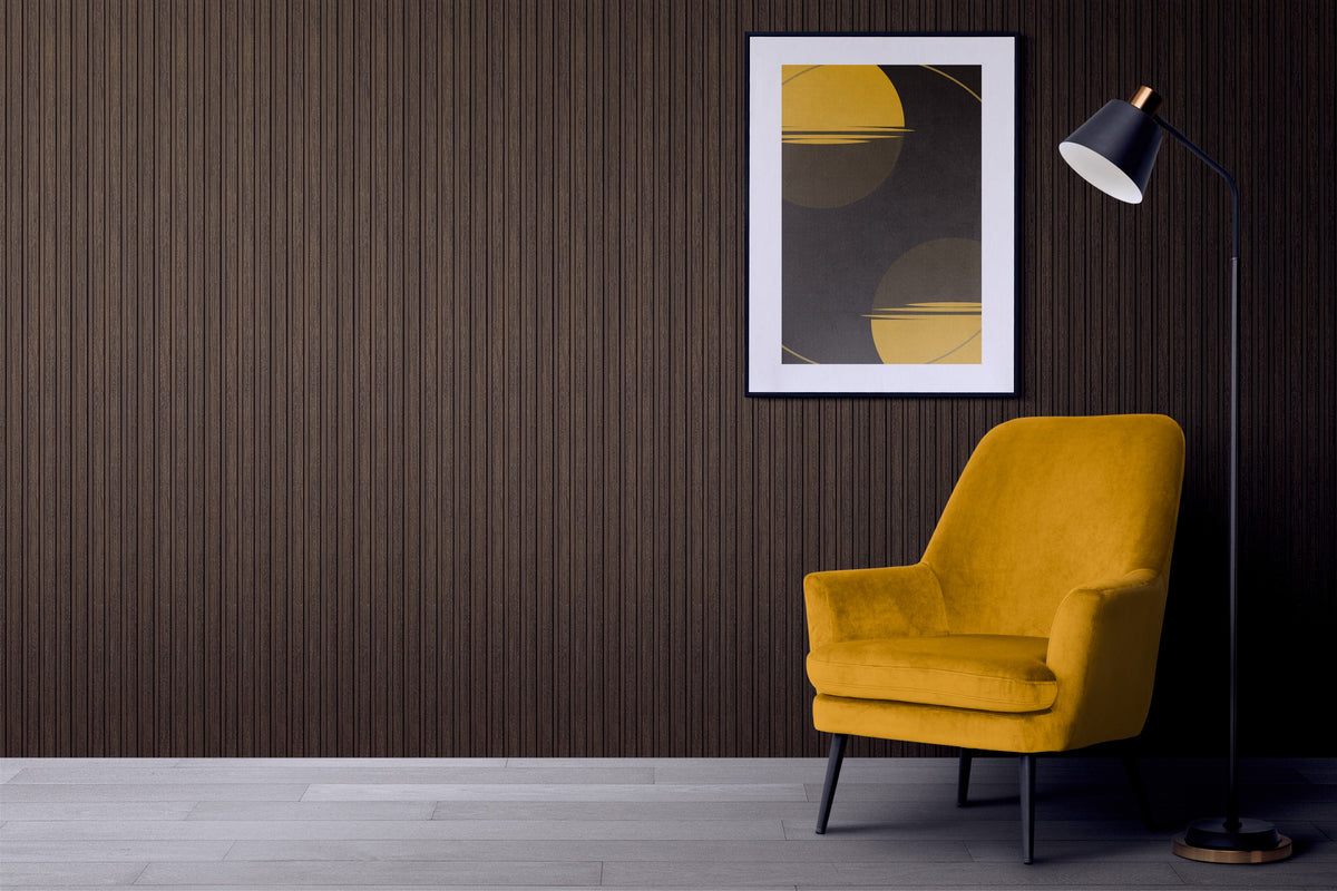 Black textured wood-grain louver panel MN-153