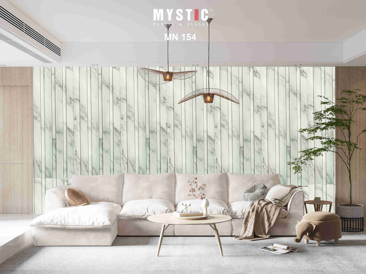 White marble-veined louver face MN-154