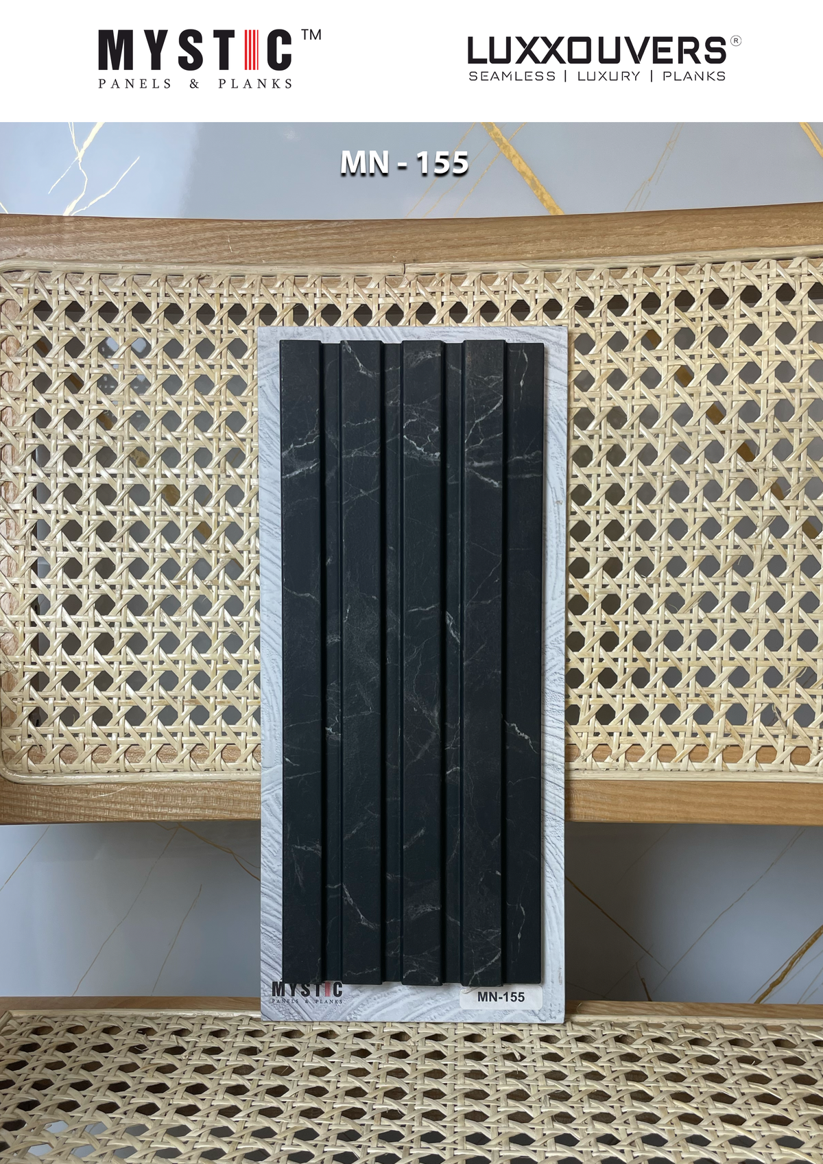 Dark grey-black marble louver MN-155