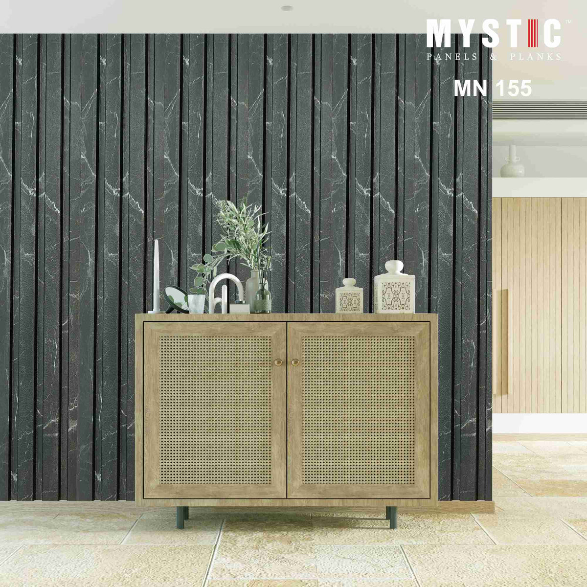 Dark grey-black marble louver MN-155