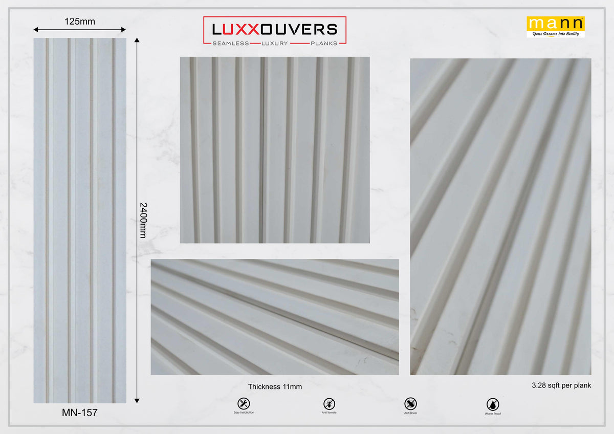 White fluted louver panel MN-157