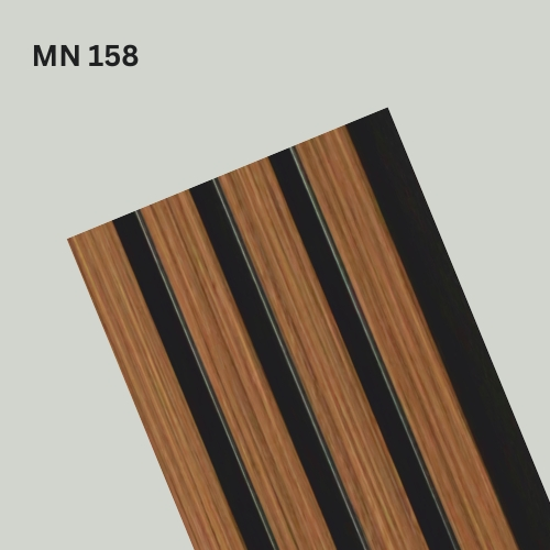 Brown wood-grain louver panel with black inserts, MN 158