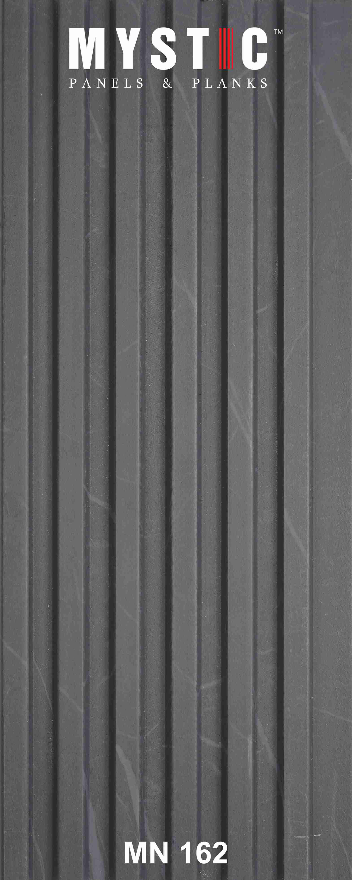 Dark grey slate-look fluted louver face MN-162