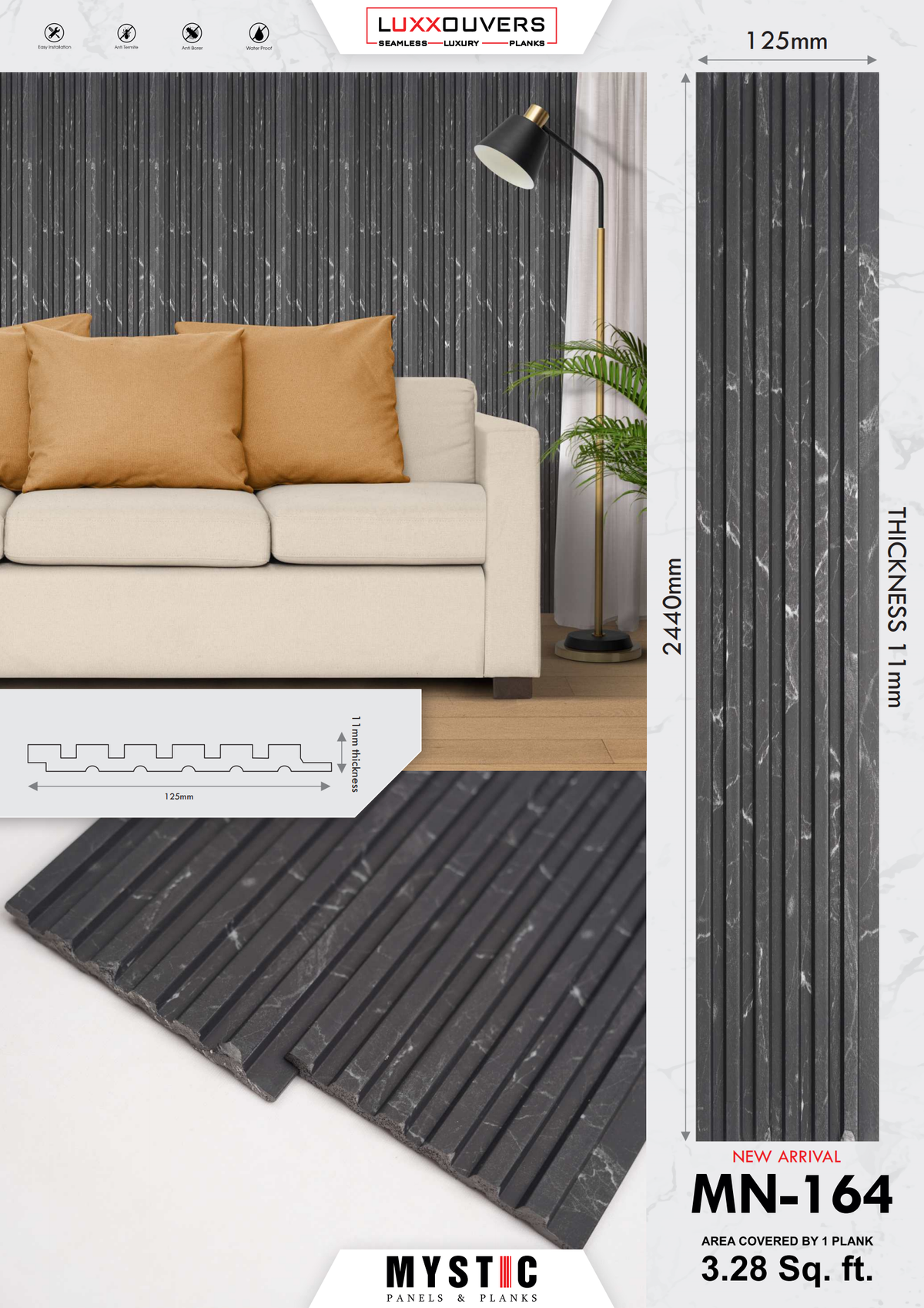 Black marble louver MN-164