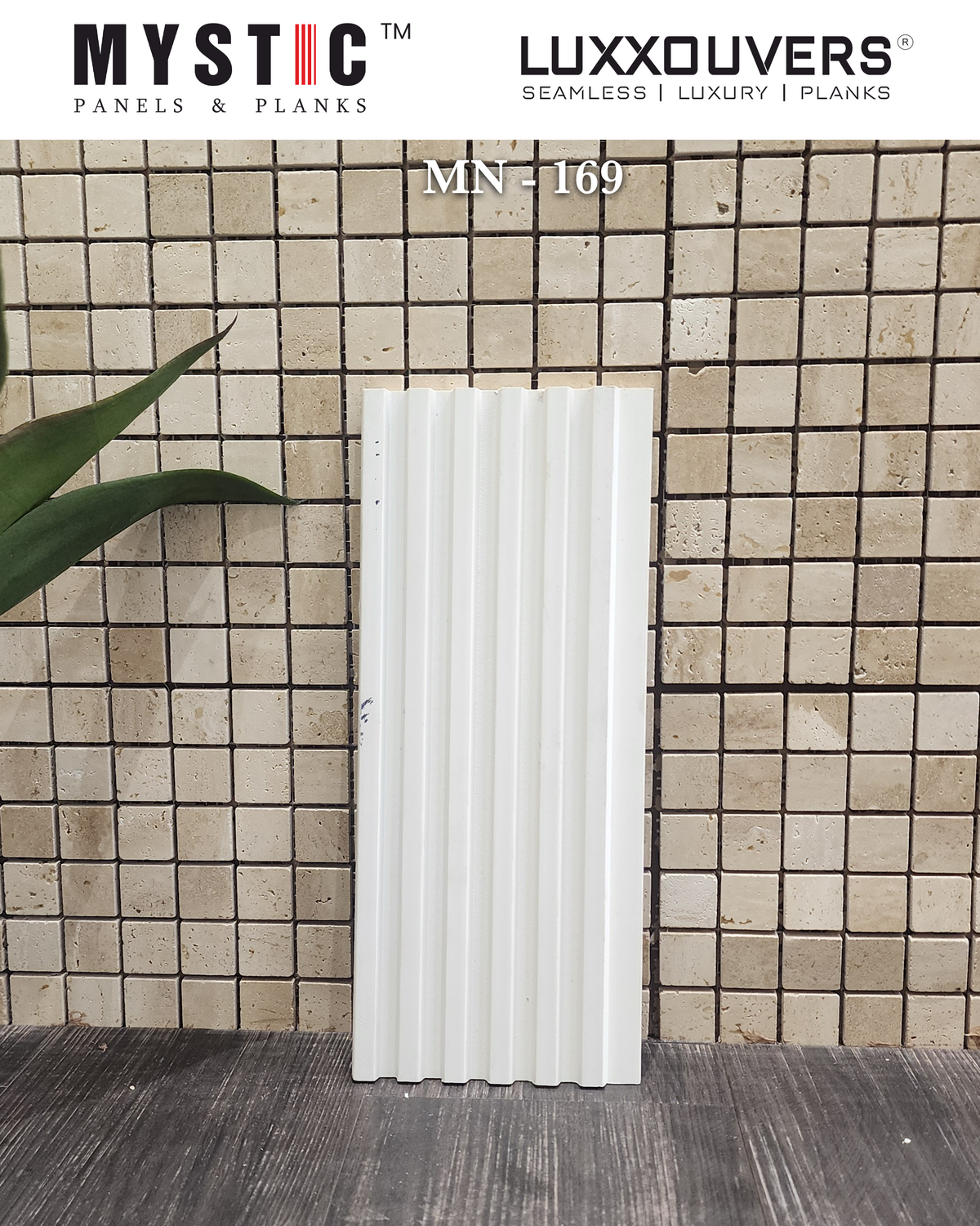 White fluted Mystic louver panel MN-169