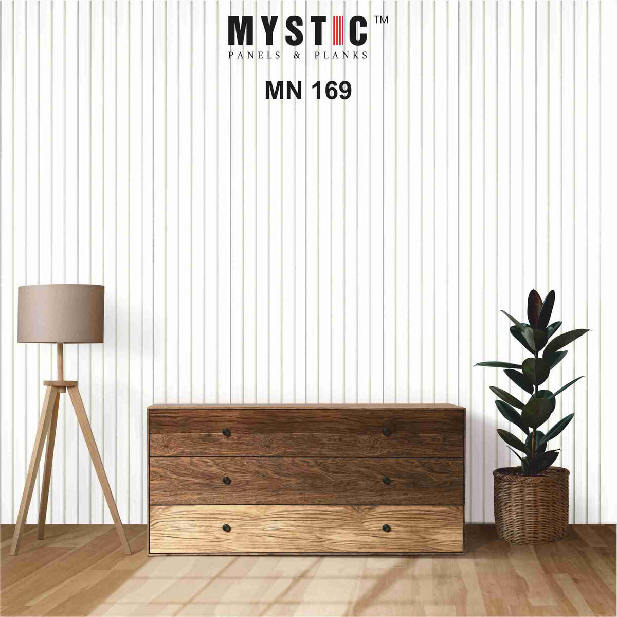 White fluted Mystic louver panel MN-169