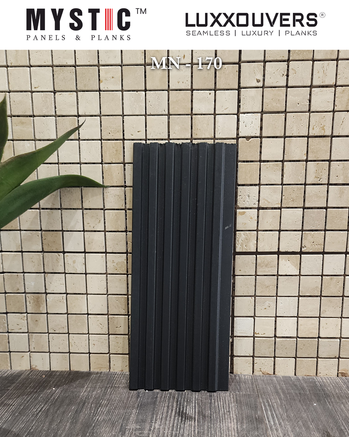 Black fluted Mystic louver panel MN-170