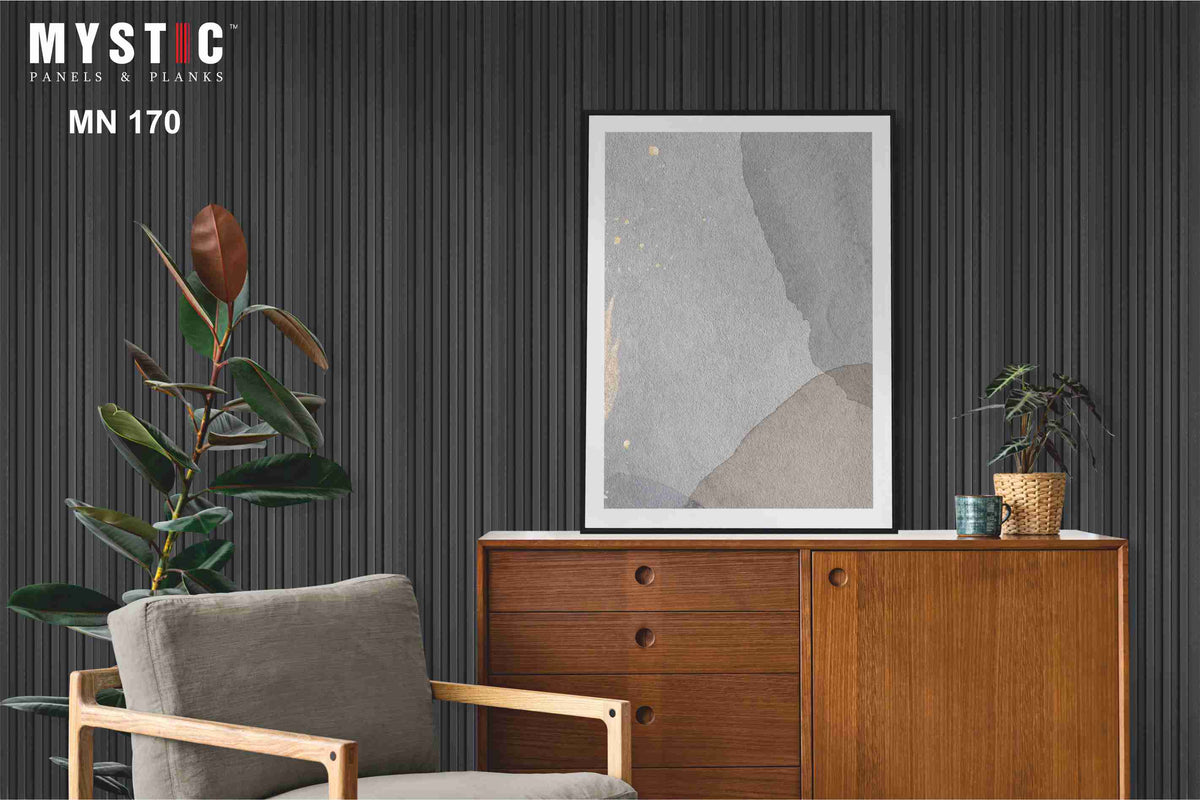 Black fluted Mystic louver panel MN-170