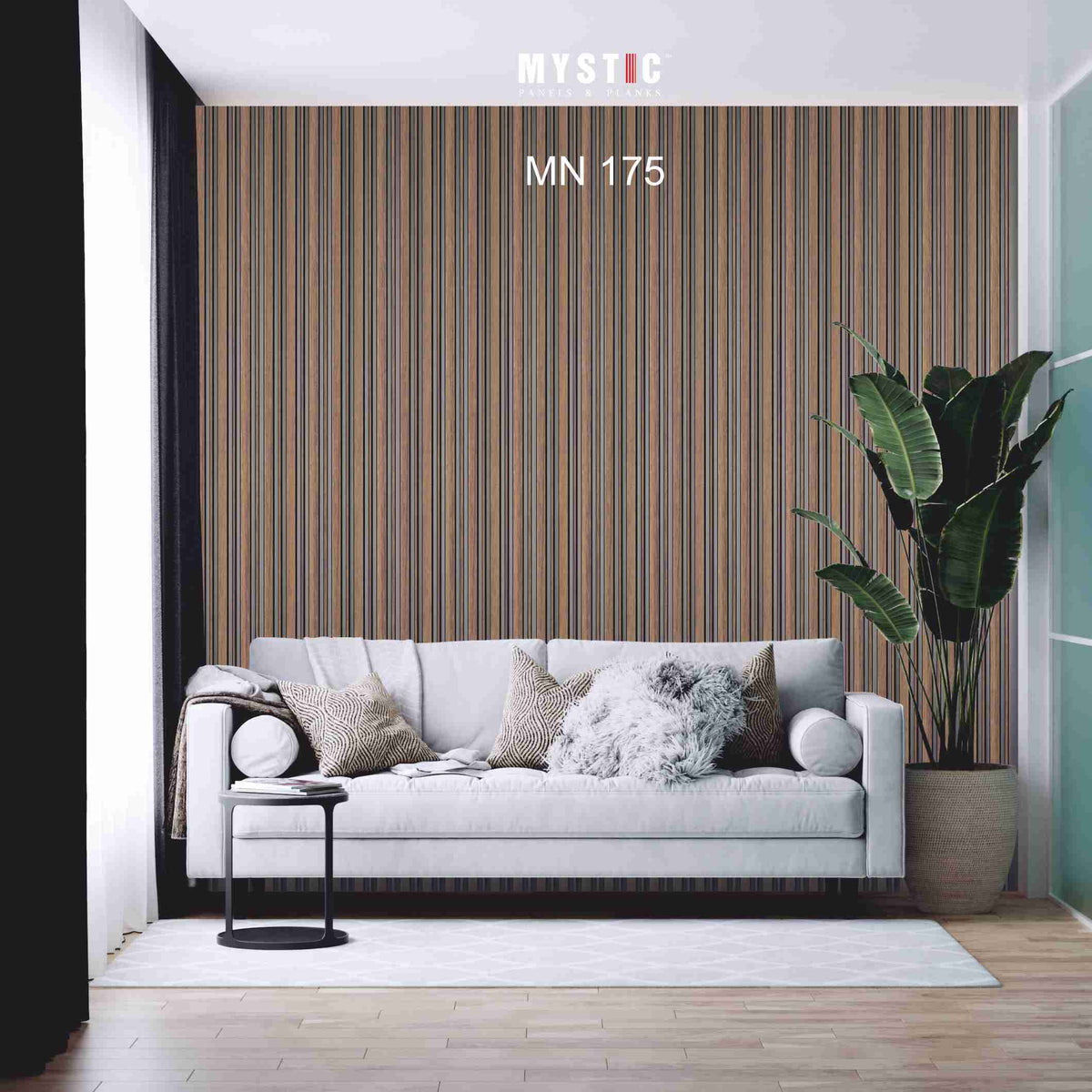 Warm oak wood-grain louver MN-175