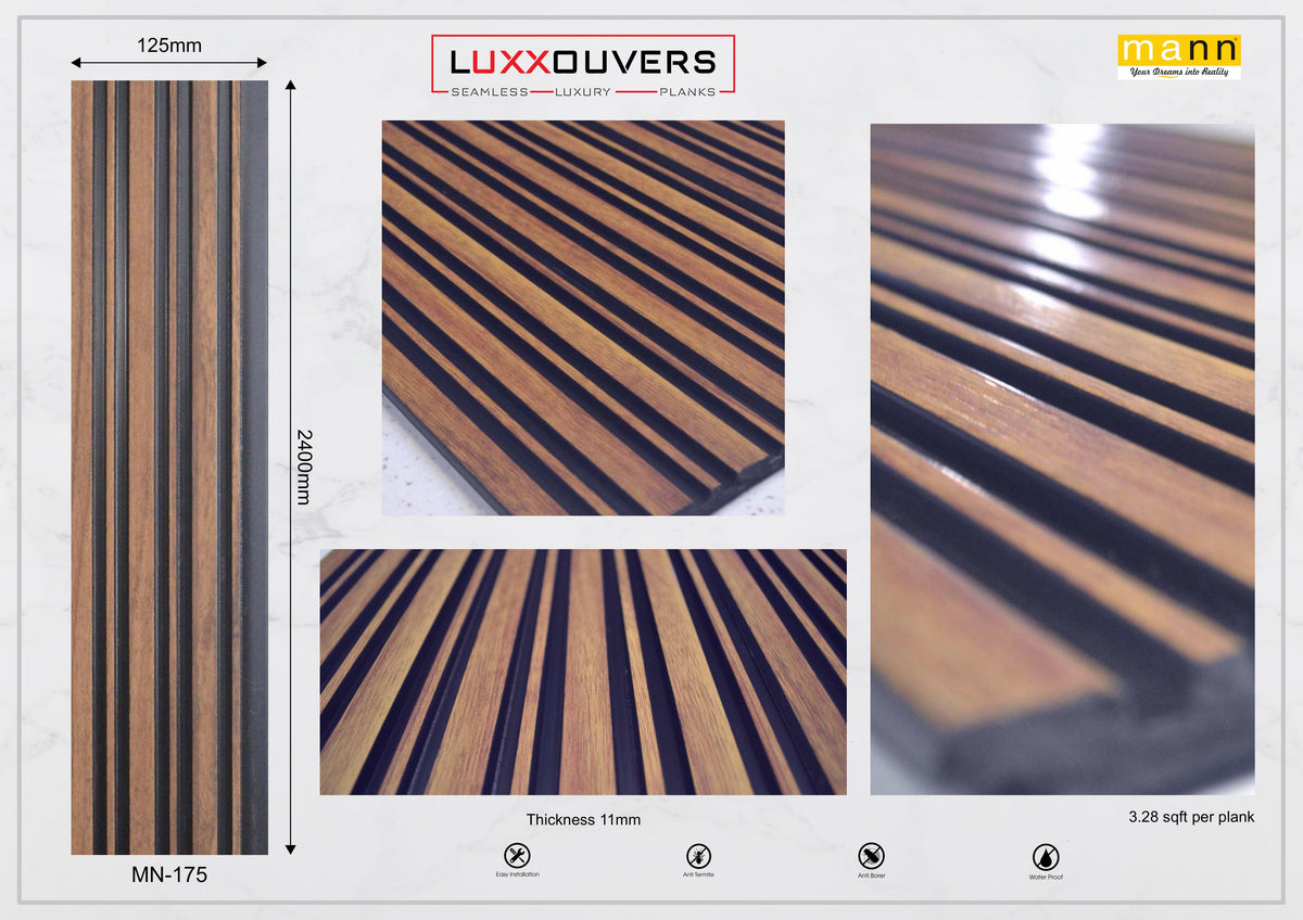 Warm oak wood-grain louver MN-175