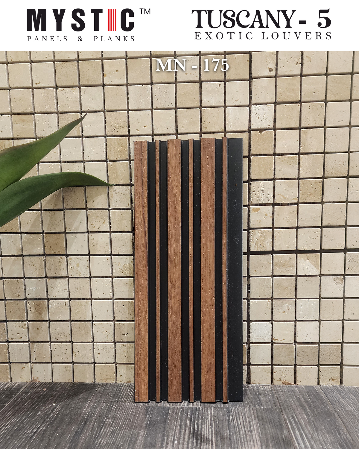 Warm oak wood-grain louver MN-175
