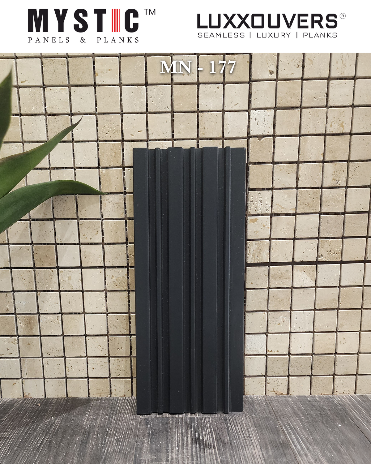 Mystic MN-177 charcoal fluted louver face