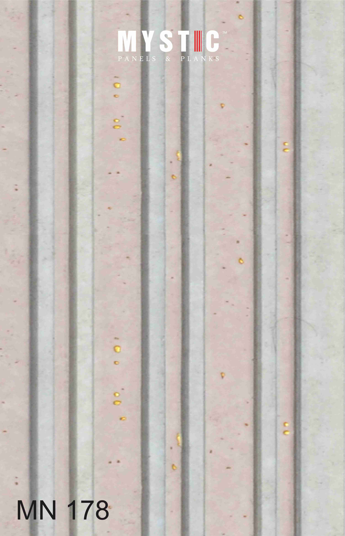Mystic MN-178 pink-grey concrete look fluted louver face