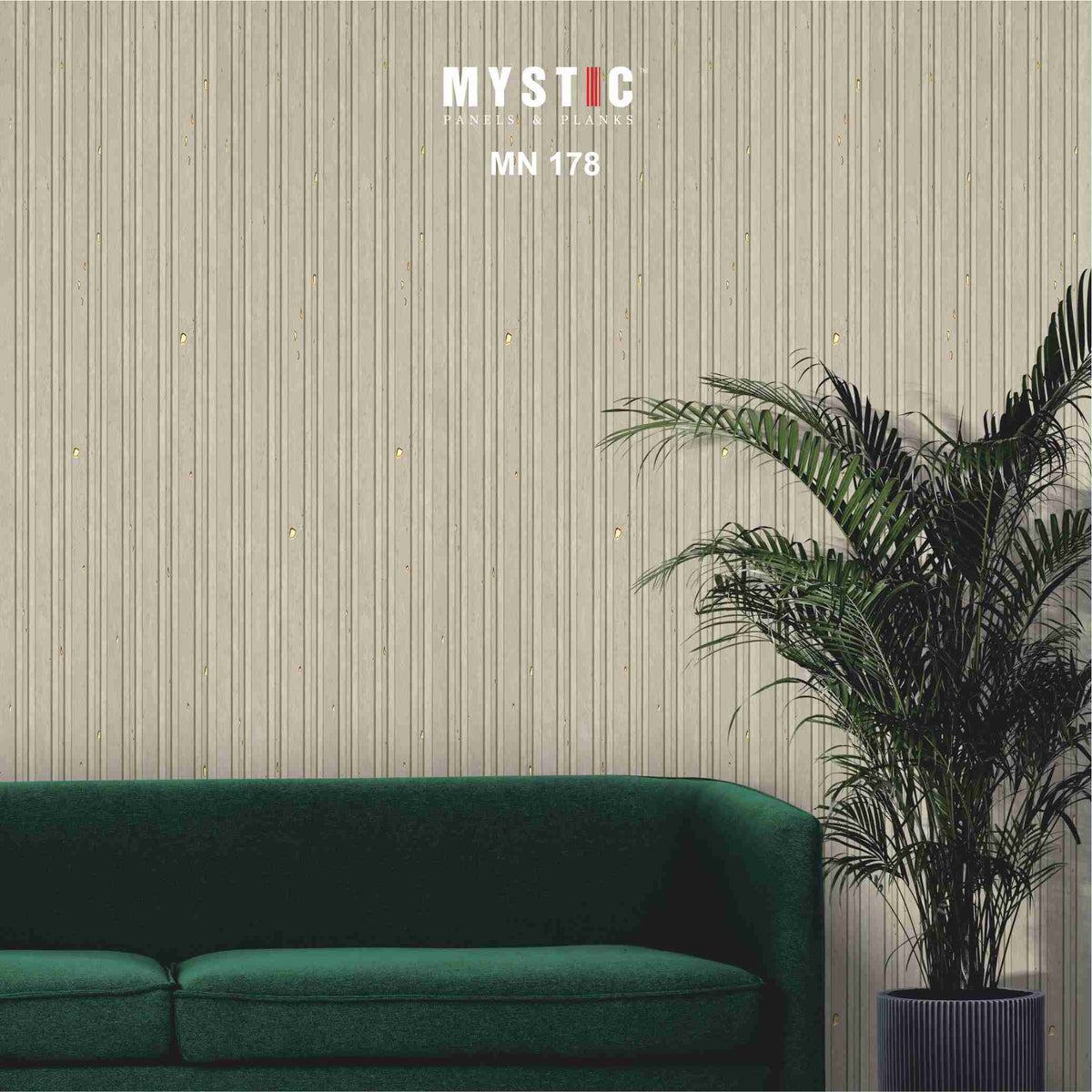 Mystic MN-178 pink-grey concrete look fluted louver face